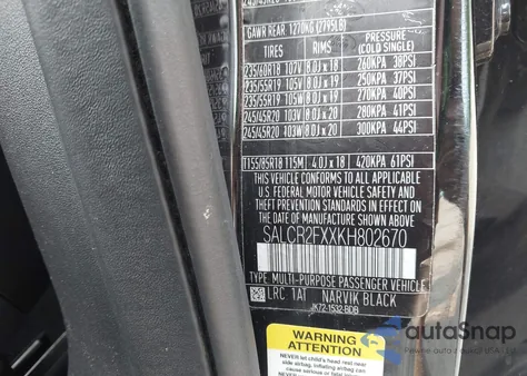 2019 Land Rover Discovery Sport Hse/Landmark Edition из США, поврежденный, VIN SALCR2FXXKH802670